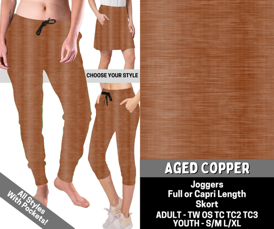 Preorder! Closes 6/15. ETA Sept. Aged Copper Combo Jogger Lengths & Skort