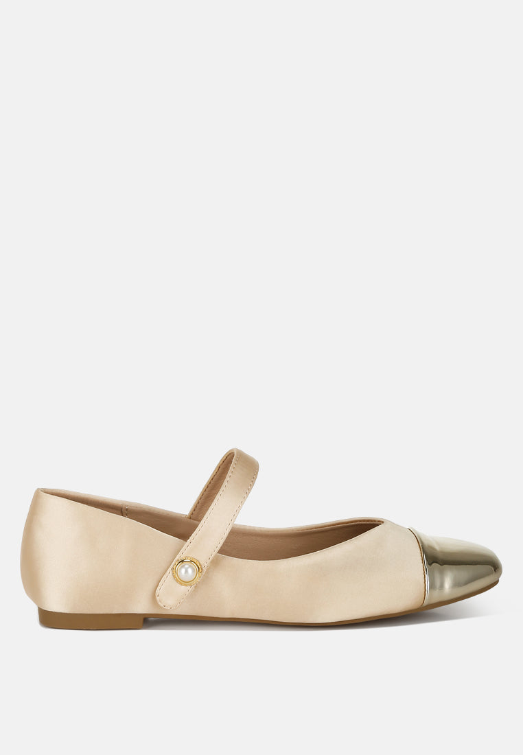 Albi Patent Toe Cap Satin Mary Jane