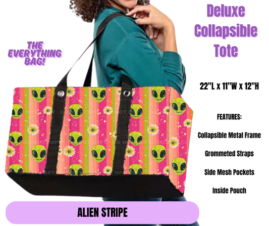 Preorder! Closes 5/19. ETA August. Alien Stripe Collapsible Tote