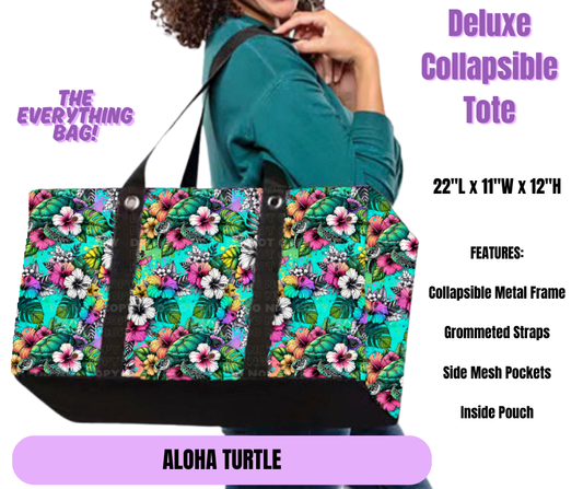 Preorder! Closes 5/19. ETA August. Aloha Turtle Collapsible Tote