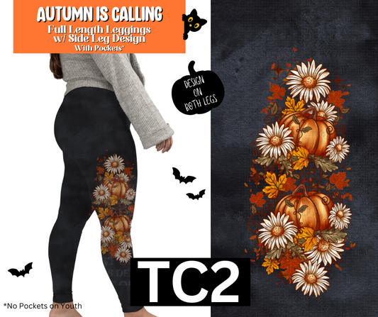 Autumn is Calling Full Length Leggings w/ Side Leg Designs