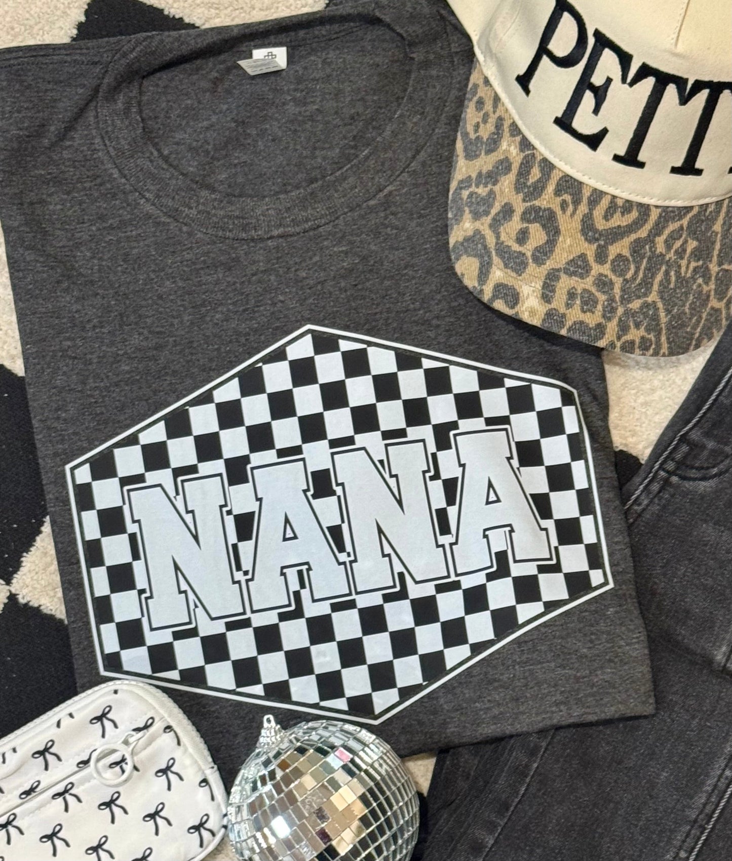 Nana Checkered Tee/Sweatshirt (PREORDER CLOSES 11/30, ETA 1 WEEK)
