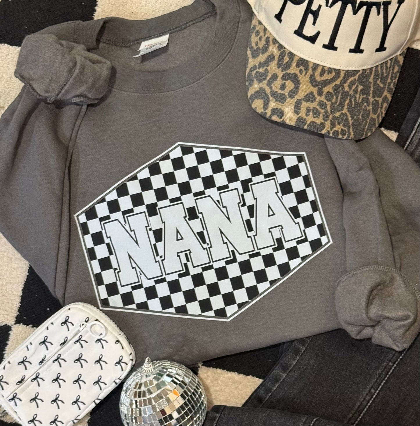 Nana Checkered Tee/Sweatshirt (PREORDER CLOSES 11/30, ETA 1 WEEK)