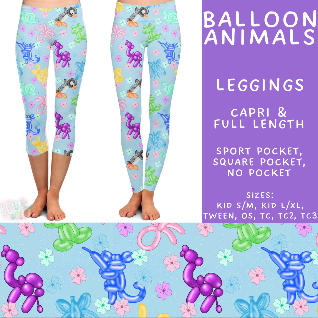 Batch #578 - July Request Run - Closes 8/31 - ETA late October - Balloon Animals Full and Capri Length Leggings