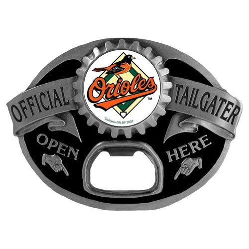 Baltimore Orioles Tailgater Belt Buckle Bottle Opener - White