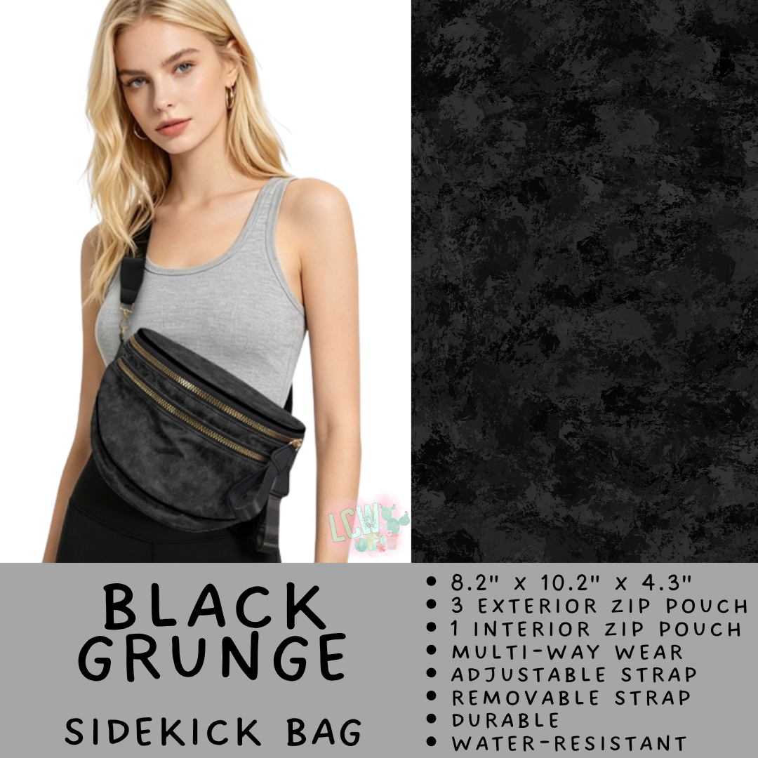 Batch #579 - Sidekick Bags 2 - Closes 9/2 - ETA early November - Black Grunge Sidekick Bag