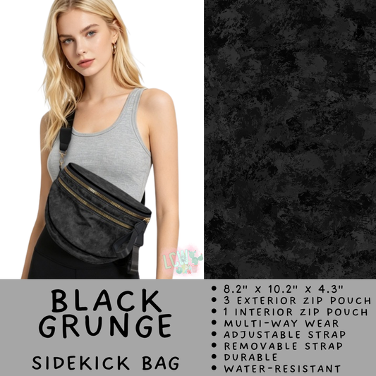 Batch #579 - Sidekick Bags 2 - Closes 9/2 - ETA early November - Black Grunge Sidekick Bag