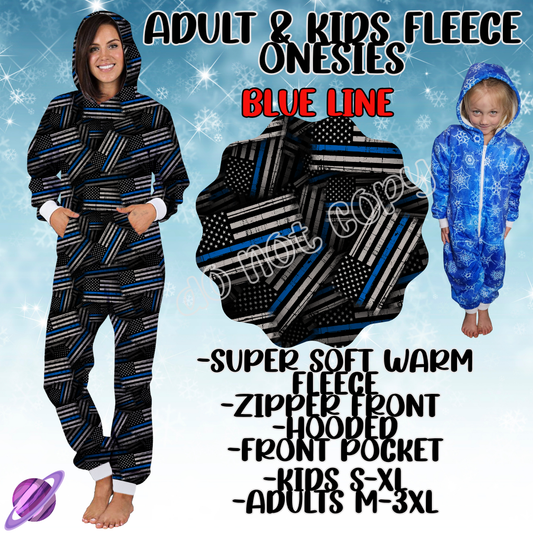 BLUE LINE - ADULT & KIDS FLEECE ONESIES CLOSING 9/28