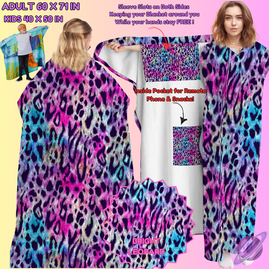 WEARABLE THROW RUN-BRIGHT LEOPARD-PREORDER CLOSING 8/31-  ETA LATE NOV./EARLY DEC.