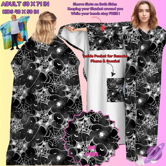 WEARABLE THROW RUN-BW WEBS-PREORDER CLOSING 8/31-  ETA LATE NOV./EARLY DEC.