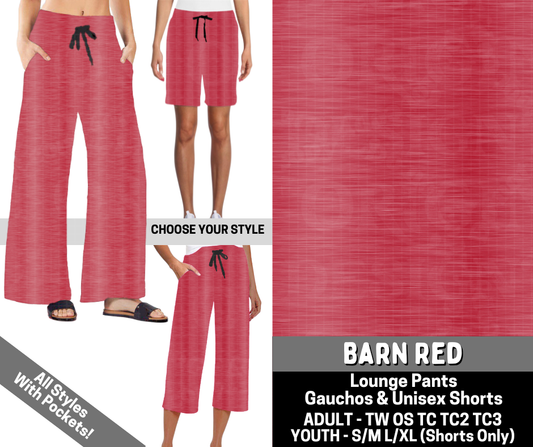 Preorder! Closes 6/15. ETA Sept. Barn Red Combo Lounge Lengths