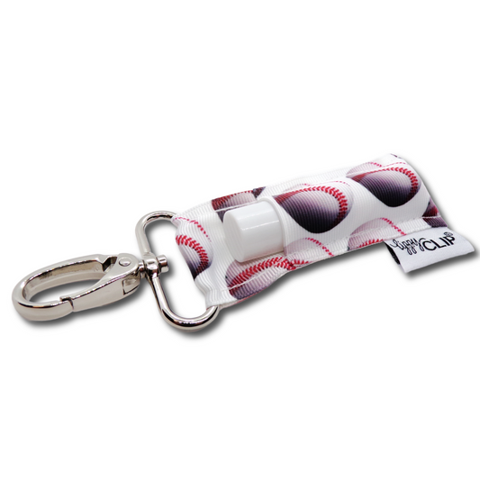 Baseballs on White LippyClip® Lip Balm Holder