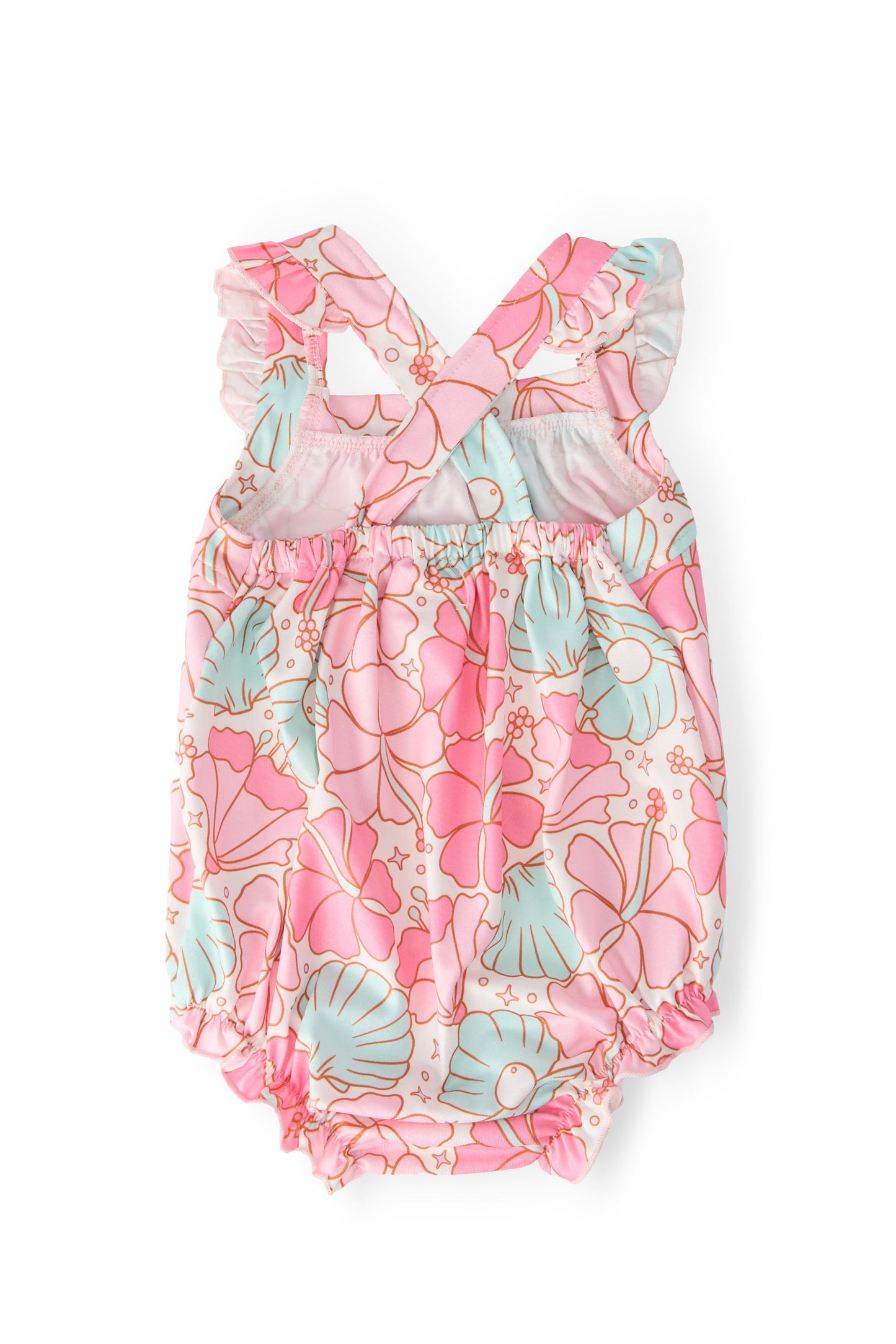 Beach Daze Ruffle Cross Back Romper