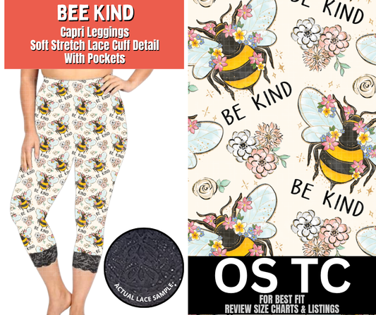 Bee Kind Lace Cuff Capris w/ Pockets
