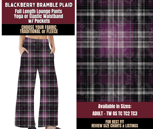 Preorder! Closes 7/22. ETA Oct. Blackberry Bramble Plaid Lounge Pants Choose Fleece or Traditional