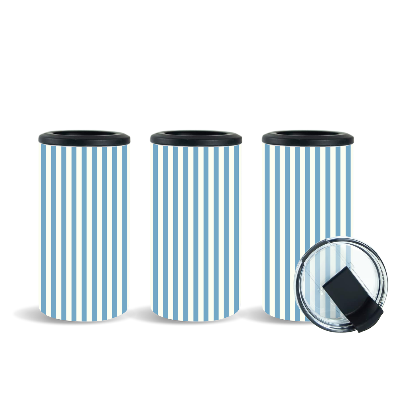 4-in-1 Coastal Blue Pinstripe Tumbler