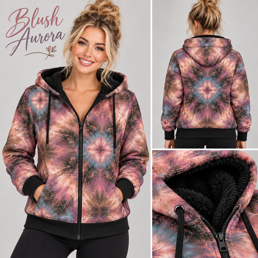Blush Aurora-FLEECE LINED HOODED JACKET-PREORDER CLOSING 11/9, ETA LATE JAN.