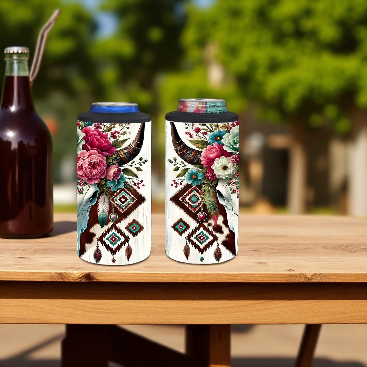 Boho Bull Bloom 4-in-1 Can Cooler Cup