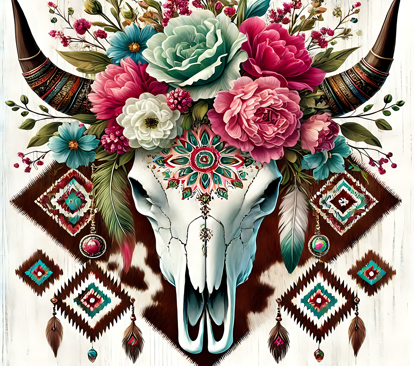 Boho Bull Bloom 4-in-1 Can Cooler Cup