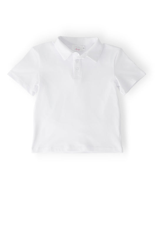 Boys White S/S Polo