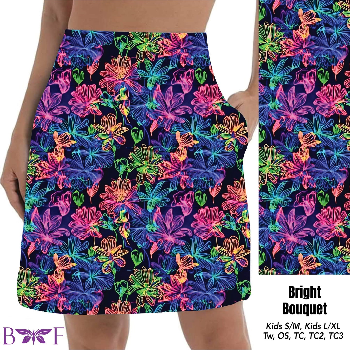 Bright Bouquet Shorts and  Skorts with pockets