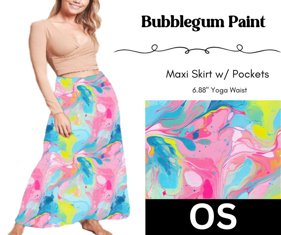 Bubblegum Paint Maxi Skirt