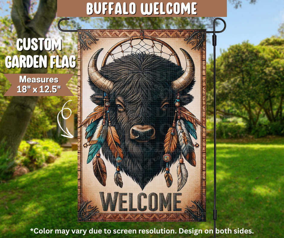 Buffalo Welcome Garden Flag
