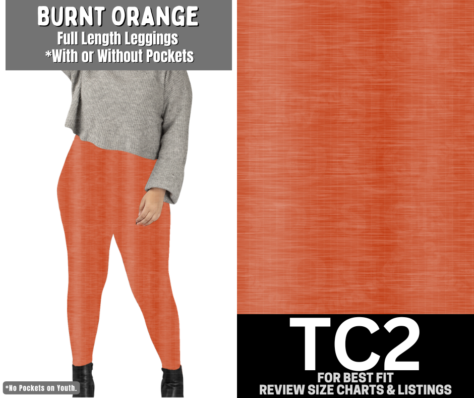 Burnt Orange Full Length Leggings w/ Pockets
