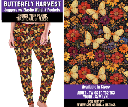 Preorder! Closes 8/5. ETA Nov. Butterfly Harvest Joggers Choose Fleece or Traditional