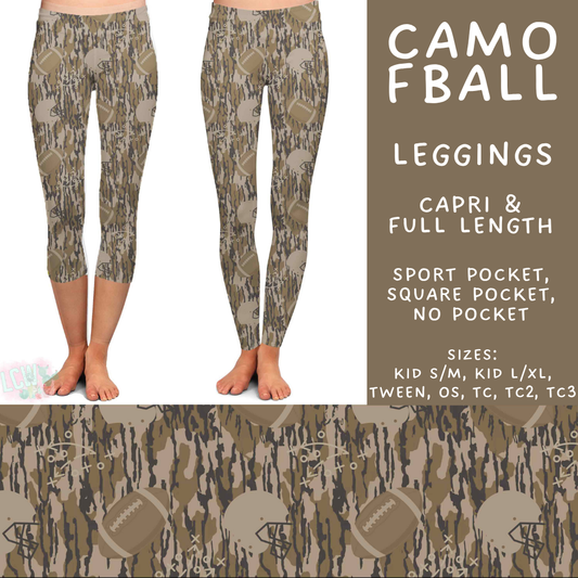 Batch #592 -  Fun Run 27 - Closes 9/30 - ETA late Nov - Camo FBall Full and Capri Length Leggings
