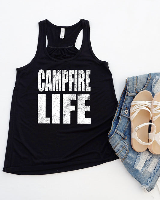 Campfire Life Distressed Graphic Tee