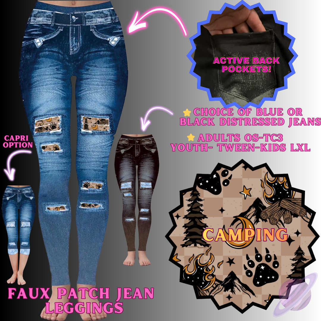 CAMPING-FAUX JEAN LEGGING-PREORDER CLOSING 12/2 , ETA MID FEB.