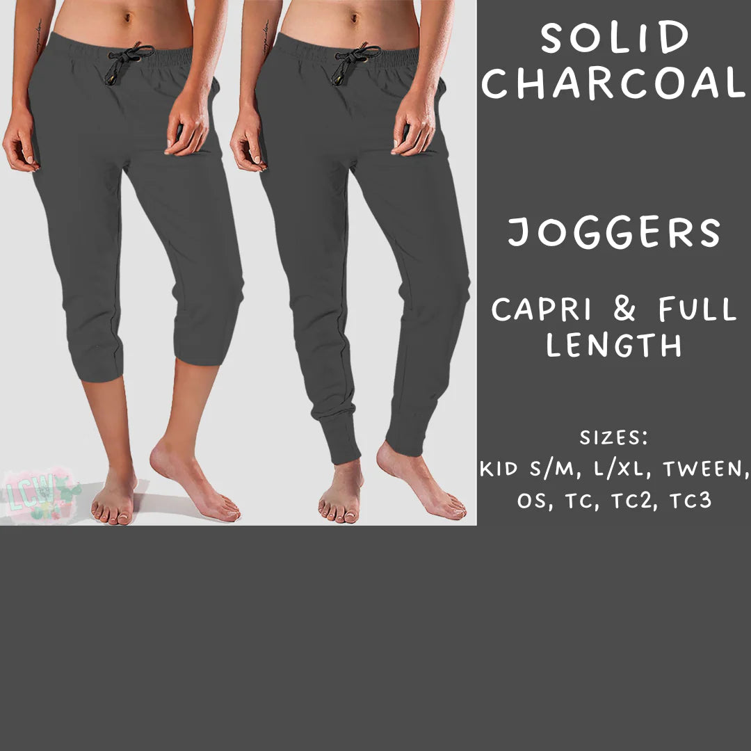 Solid Charcoal Capri Length Joggers (TC3)