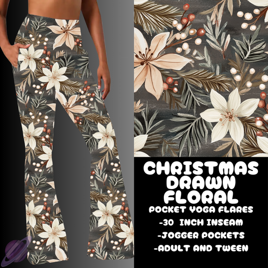CHRISTMAS DRAWN FLORAL-YOGA FLARES 7-PREORDER DUE 10/2