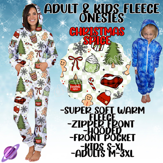 CHRISTMAS SPICE - ADULT & KIDS FLEECE ONESIES CLOSING 9/28