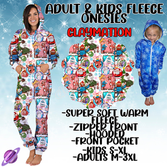 CLAYMATION - ADULT & KIDS FLEECE ONESIES CLOSING 9/28