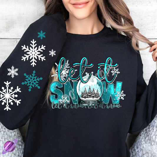 LET IT SNOW BLUE CREWNECK SWEATSHIRT