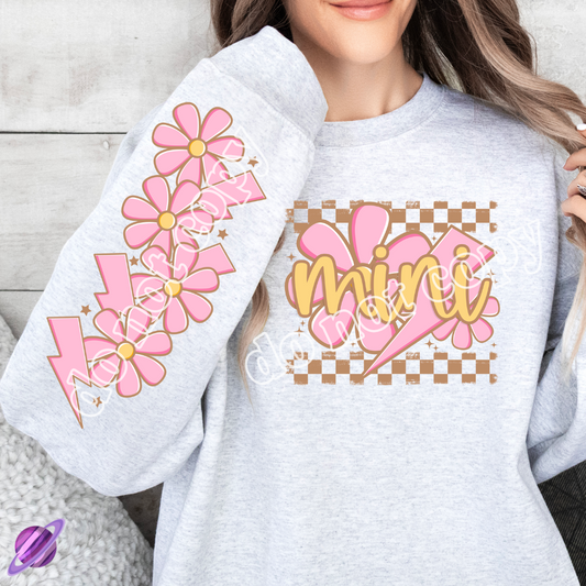 MINI SPRING W/ SLEEVE PRINT CREWNECK SWEATSHIRT