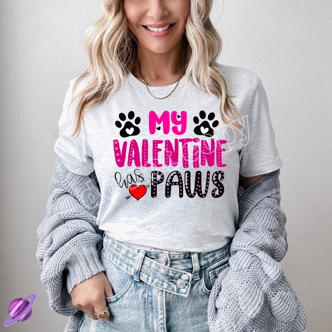MY VALENTINE HAS PAWS TEE