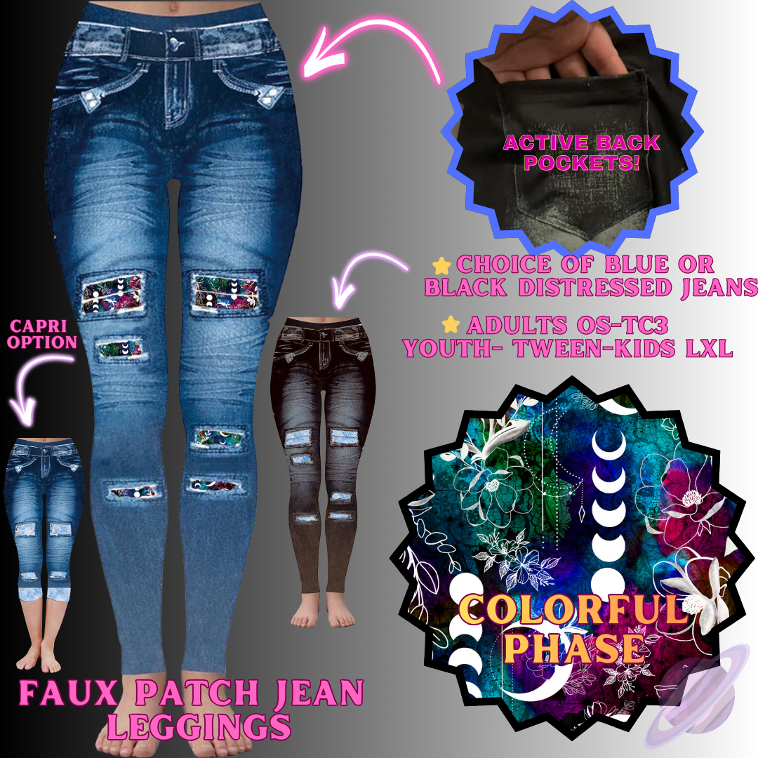 COLORFUL PHASE-FAUX JEAN LEGGING-PREORDER CLOSING 12/2 , ETA MID FEB.