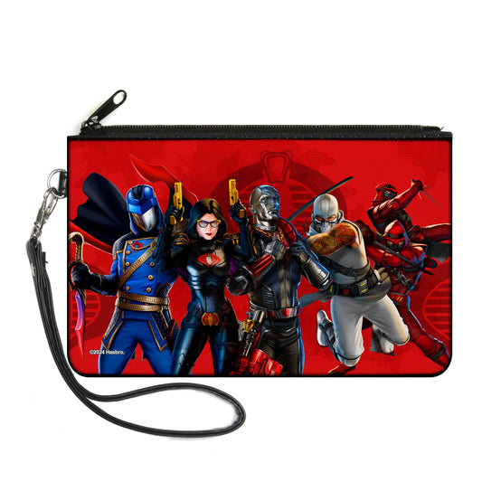 Canvas Zipper Wallet - LARGE - GI Joe COBRA Agents Group Pose and Logo Reds