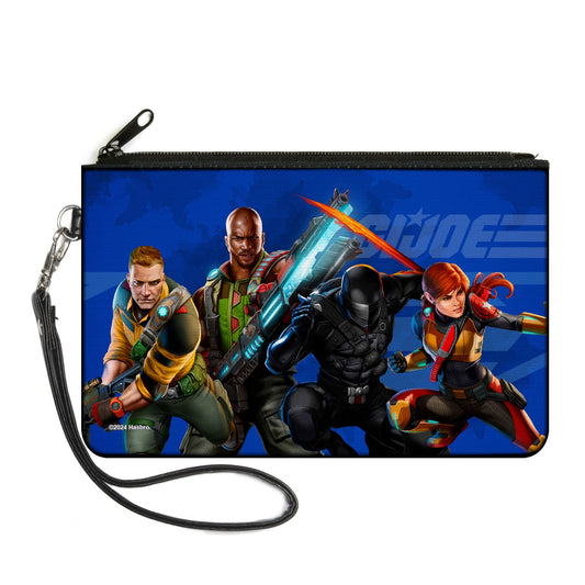Canvas Zipper Wallet - LARGE - GI Joe Unit Agents Group Pose and Logo Blues
