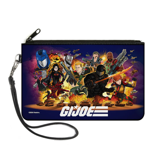 Canvas Zipper Wallet - LARGE - GI Joe Universe Agents Explosion Group Pose and Logo Blue