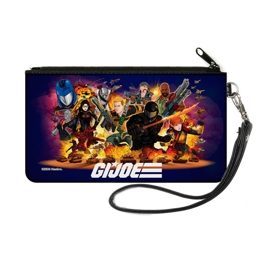 Canvas Zipper Wallet - SMALL - GI Joe Universe Agents Explosion Group Pose and Logo Blue