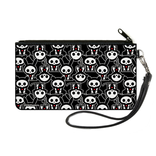 Canvas Zipper Wallet - SMALL - Skelanimals Animal Flip Poses Stacked Black/White/Red