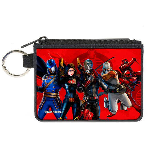 Canvas Zipper Wallet - MINI X-SMALL - GI Joe COBRA Agents Group Pose and Logo Reds