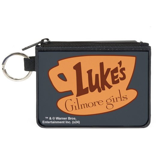 Canvas Zipper Wallet - MINI X-SMALL - GILMORE GIRLS LUKE'S Coffee Cup Icon Gray/Browns