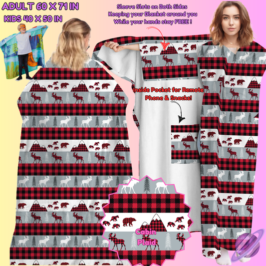 WEARABLE THROW RUN-CABIN PLAID-PREORDER CLOSING 8/31-  ETA LATE NOV./EARLY DEC.