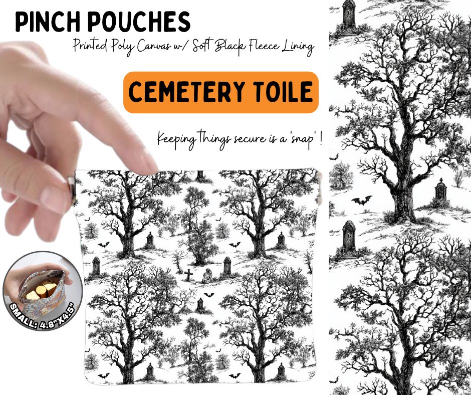 Cemetery Toile Pinch Pouches