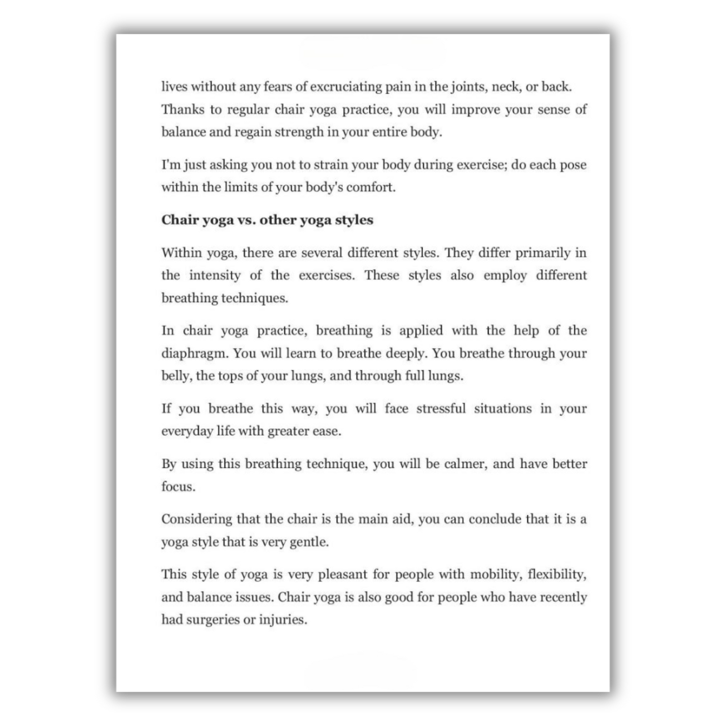 Chair Yoga for Seniors Over 60: Gentle Exercises to Live Pain-Free, Regain Balance, Flexibility, and Strength: Prevent Falls, Improve Stability and Posture with Simple Home Workouts (Spiral Bound)